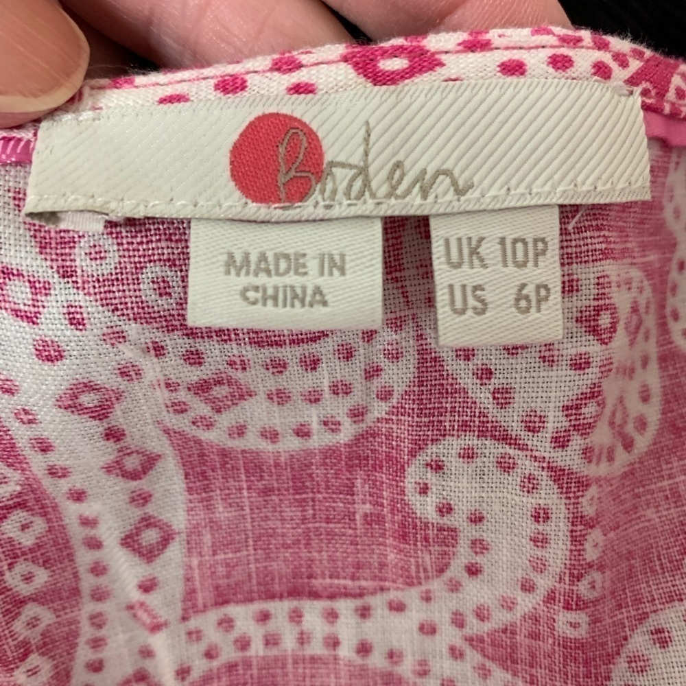 BODEN 💯 linen dress petite 10P 21in pit L-33in side zip side pockets #easter - Picture 3 of 7